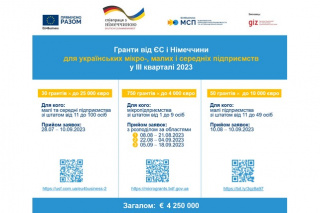 Три хвилі грантів для українських підприємців від ЄС та Німеччини в III кварталі 2023
